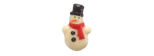 Plaquettes décors sérigraphie alimentaire bonhomme de neige en chocolat pour Noël Manudecors