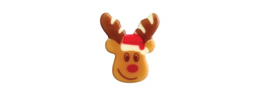 plaquette chocolat  représentant une jolie tête d'élan décoration pour les bûches et pour les fêtes de noël , prêt à l'emploi
