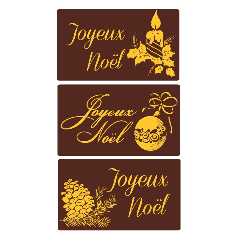 pastille décors chocolat joyeux noël