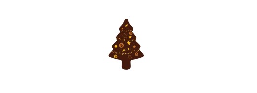 Plaquettes décors sérigraphie alimentaire, sapin en chocolat pour Noël Manudecors