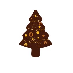 Plaquettes décors sérigraphie alimentaire, sapin en chocolat pour Noël Manudecors