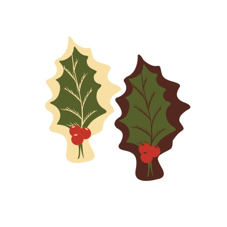 Décors alimentaire feuilles de houx en chocolat