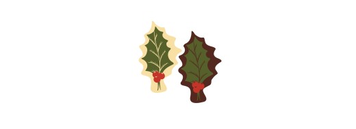 Décors alimentaire feuilles de houx en chocolat