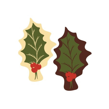 Décors alimentaire feuilles de houx en chocolat