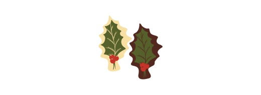 Décors alimentaire feuilles de houx en chocolat