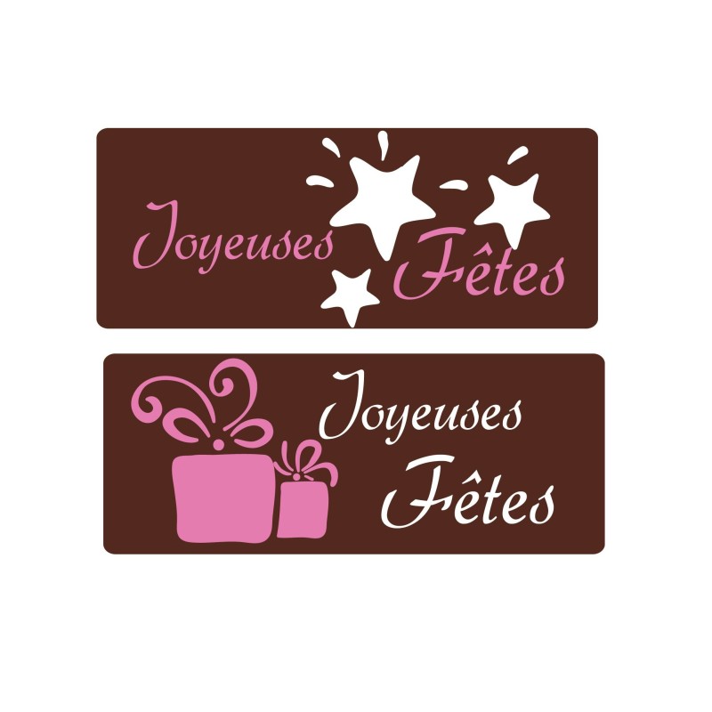 Plaquettes décors chocolat pour bûches, entremets et desserts de noël manudecors