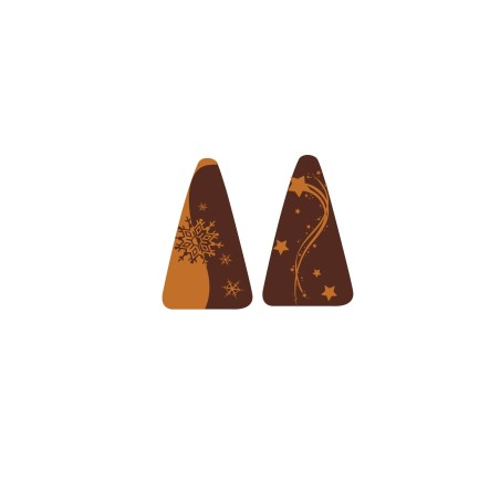 Pastille décoration en chocolat sérigraphié pour mini bûchettes
