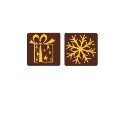 Pastille décoration en chocolat sérigraphié pour mini bûchettes