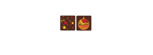Pastille décoration en chocolat sérigraphié pour mini bûchettes