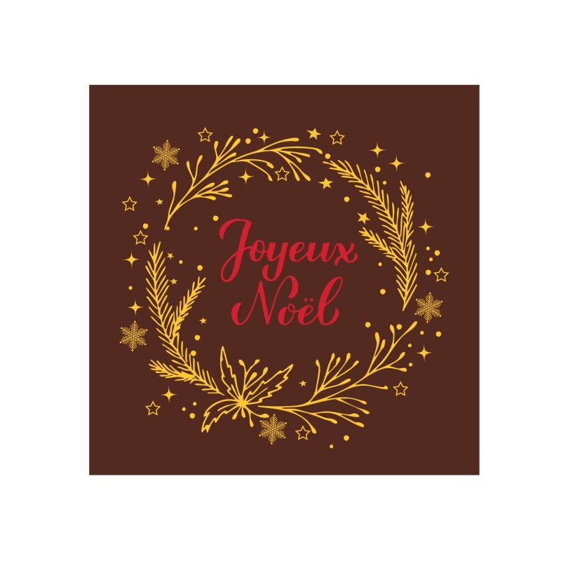 Plaquette Embout de bûche, chocolat décors pour les fêtes de noël, décoration pour bûches manudecors