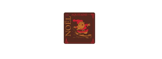 Plaquette chocolat décors Noël spécialité des régions, Noël en AQUITAINE,