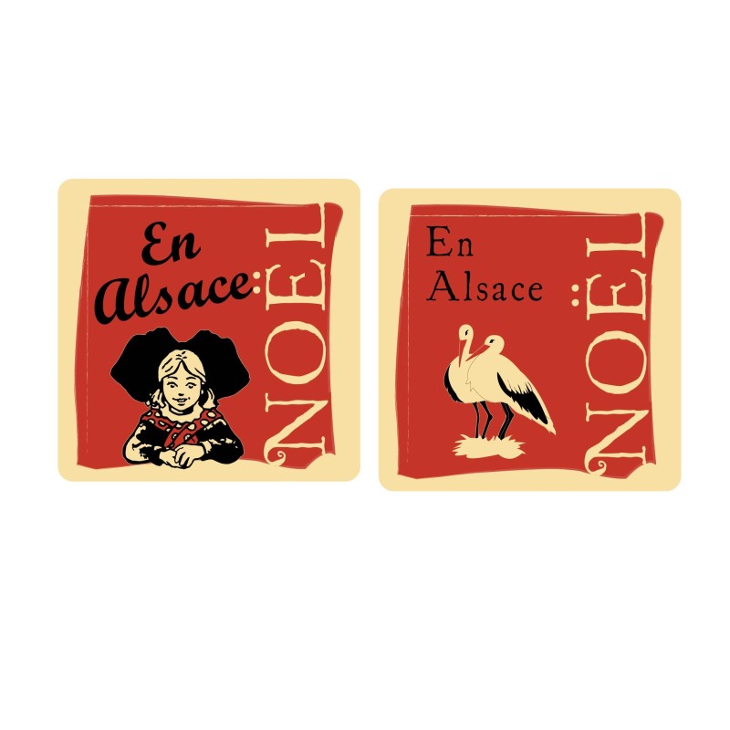Plaquette chocolat décors Noël spécialité des régions, Noël en Alsace