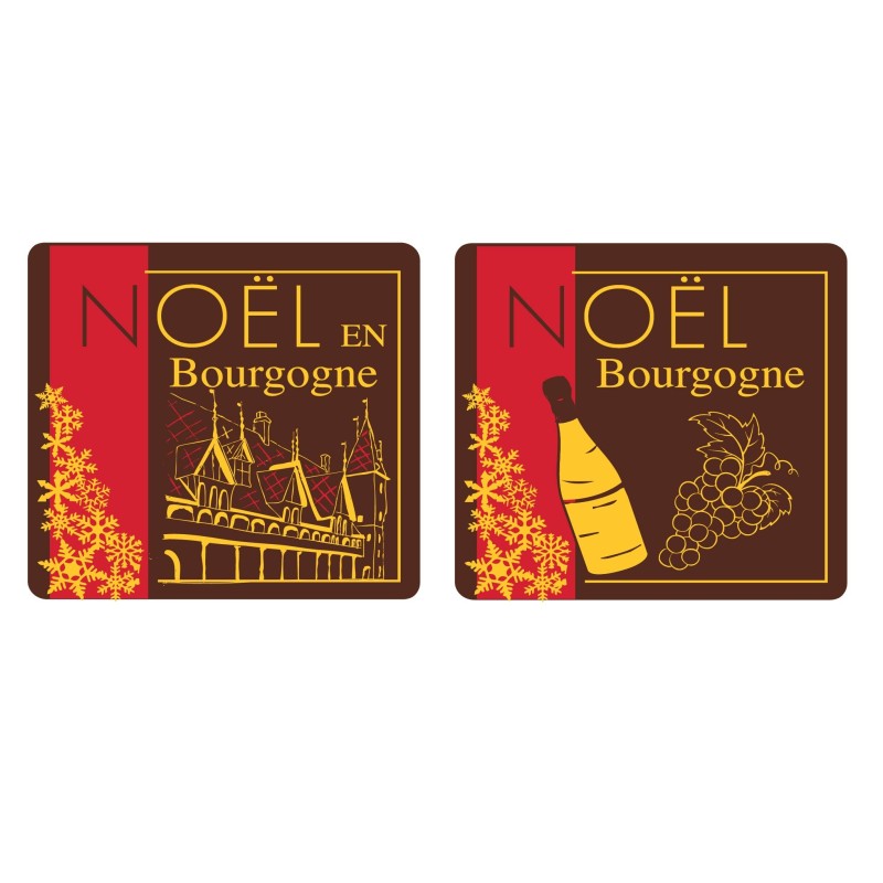 Plaquette chocolat décors Noël spécialité des régions, Noël en Bourgogne,