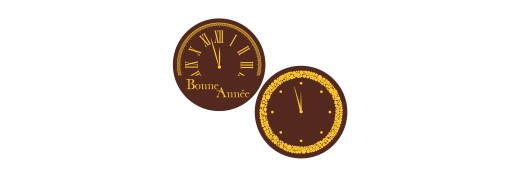 Pastille décors chocolat nouvel an/Plaquettes décors chocolat pour bûches, entremets et desserts de noël manudecors