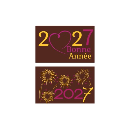Pastille décors chocolat nouvel an Manudecors