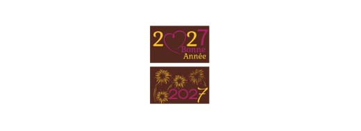 Pastille décors chocolat nouvel an Manudecors