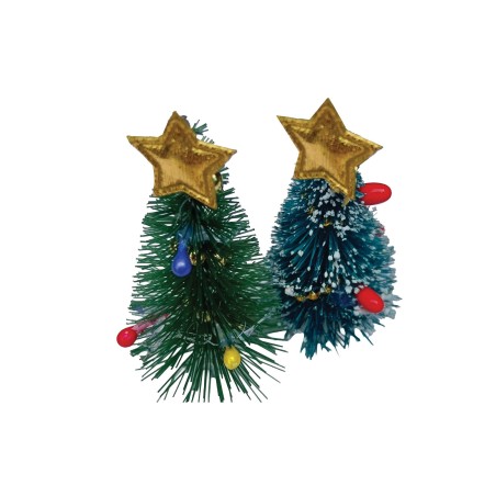 Décoration de bûche plastique, sapin de Noël /Manudecors