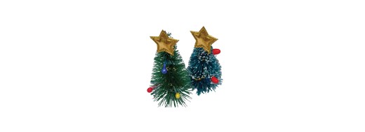 Décoration de bûche plastique, sapin de Noël /Manudecors