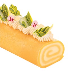 Feuilles vertes en chocolat courbé