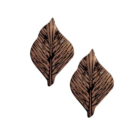 pastilles chocolat décors feuilles cuivrée/ Manudecors