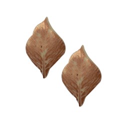 pastilles chocolat décors feuilles cuivrée/ Manudecors