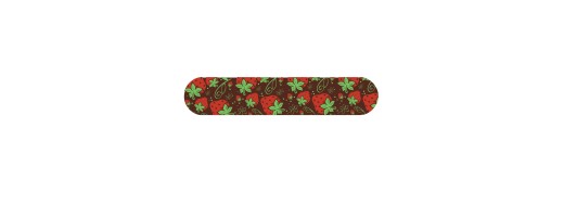 décors dessus d'éclair en chocolat motifs fraise/ Manudecors