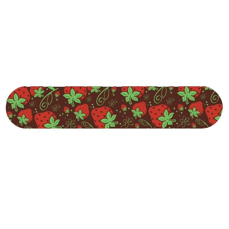 décors dessus d'éclair en chocolat motifs fraise/ Manudecors